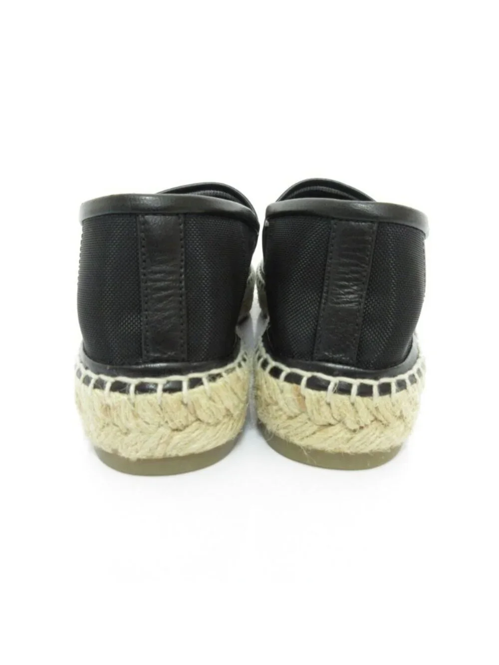 Chanel CC Logo Mesh Espadrilles Shoes 35 Black